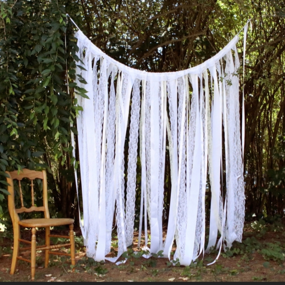 Ivory and White Lace Backdrop